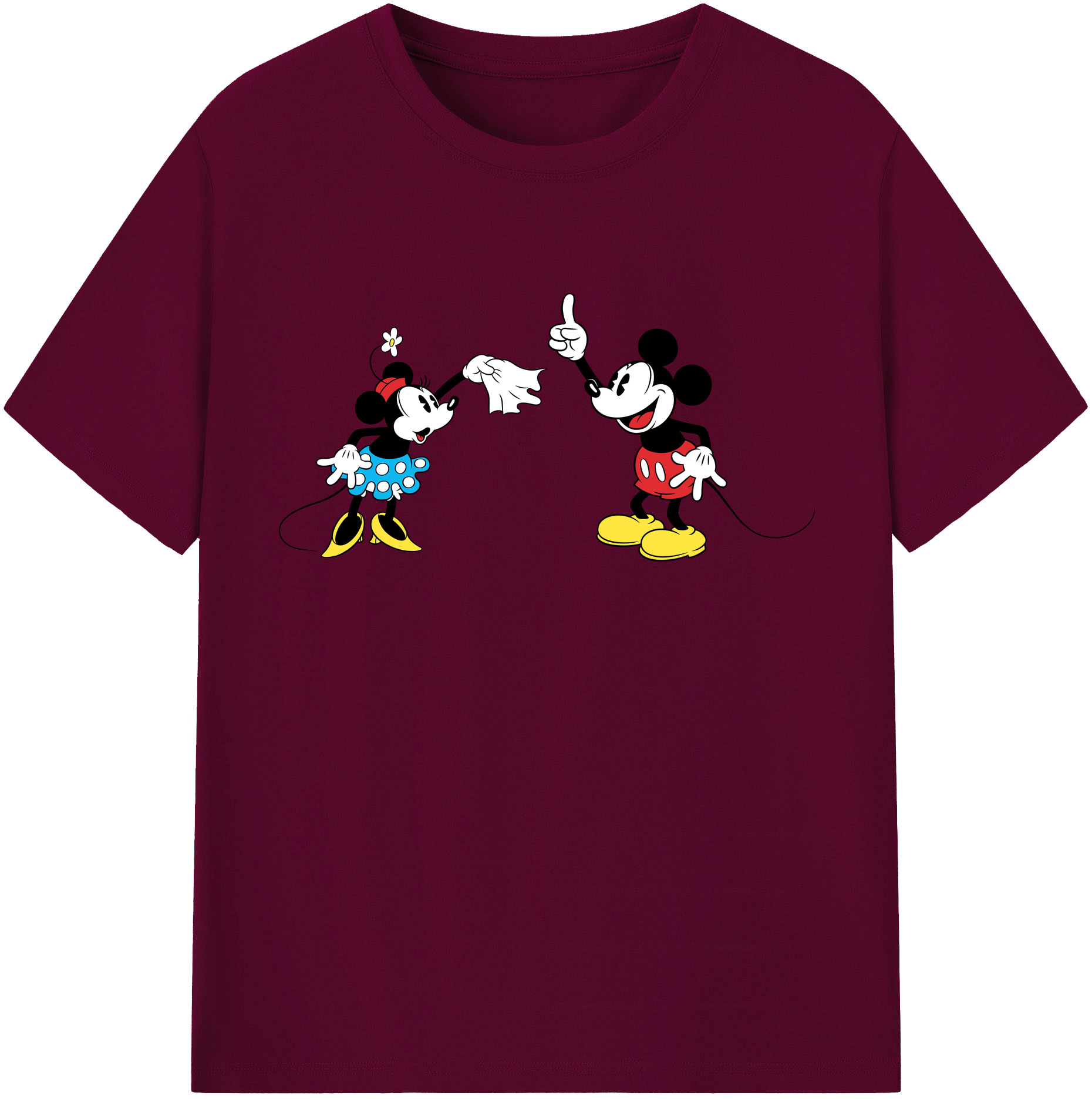 （画像用） ミッキーマウス Mickey Mouse レディースカジュアルプリントTシャツ（綿100％）
